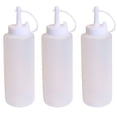 thumbnail image 1 of 3pc Clear Plastic Squeeze Bottle Condiment Dispenser Ketchup Mustard Sauce 22 Oz, 1 of 3