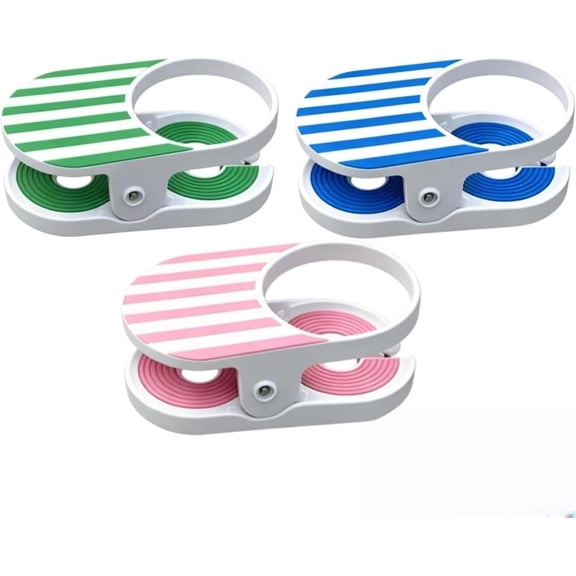 3 Clip-on Beverage Holders – securely Hold Your Drinks Anytime, Anywhere; Beach Chair Cup Holder with Clips; Portable Cup Holder; Suitable for desks and Outdoor Locations