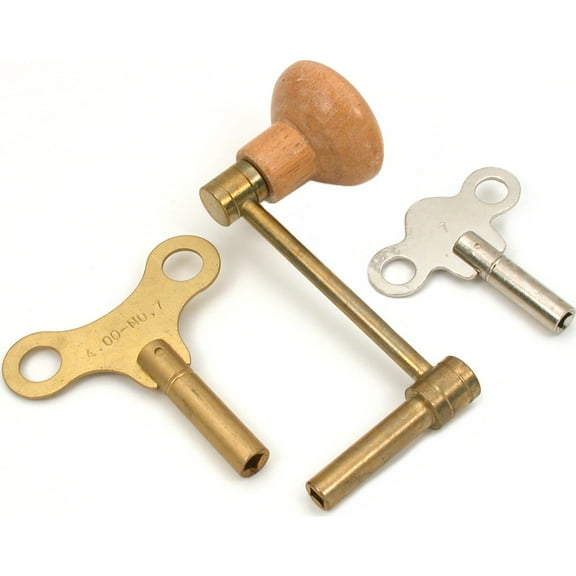 3 Clock Chime & Crank Winder Winding Mainspring Keys Size 7 4mm