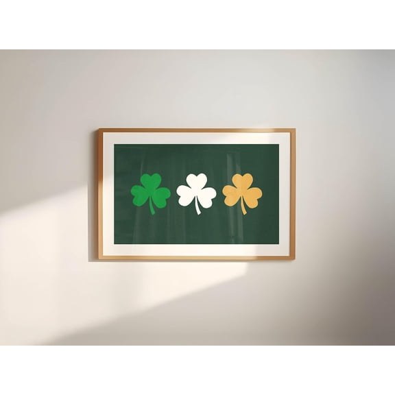 3 Clovers Print Retro St. Patrick’s Day Art for Luck, Unframed Paper Poster 8x10in