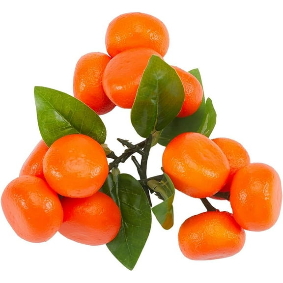 3 Clusters Artificial Orange Oranges Realistic Simulation Mini Oranges for Decorative Foam Limes Tangerine Citrus Model Props Lifelike Fruits for Table Display 2.7x4inch 12Pcs