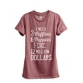 thumbnail image 1 of 3 Coffees 6 Puppies Million Dollars Women's Fashion Relaxed T-Shirt Tee Heather Rouge X-Large, 1 of 3
