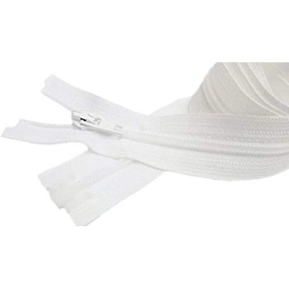 #3 Coil Separating White YKK Zippers for Sewing Craft & Apparel - Choose Your Length - Color White - Made in The United States (12 Zippers Per Pack) (36" Inches)