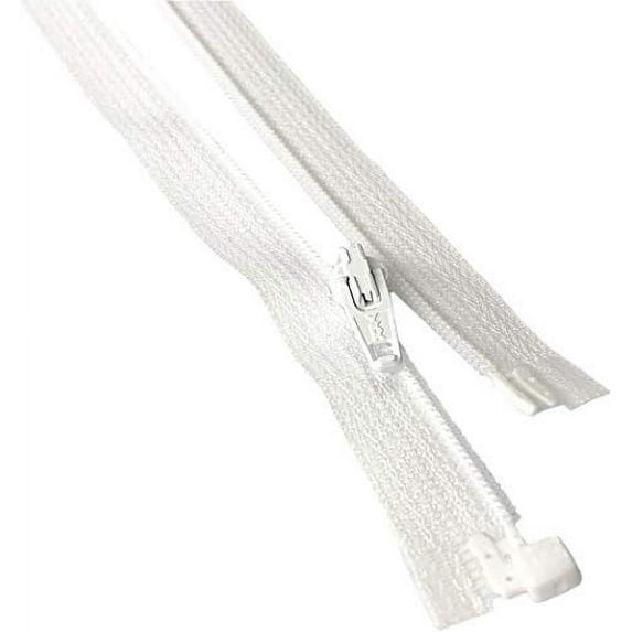 #3 Coil Separating White YKK Zippers for Sewing Craft & Apparel - Color White - Made in The United States (12 Zippers Per Pack) (24" Inches)