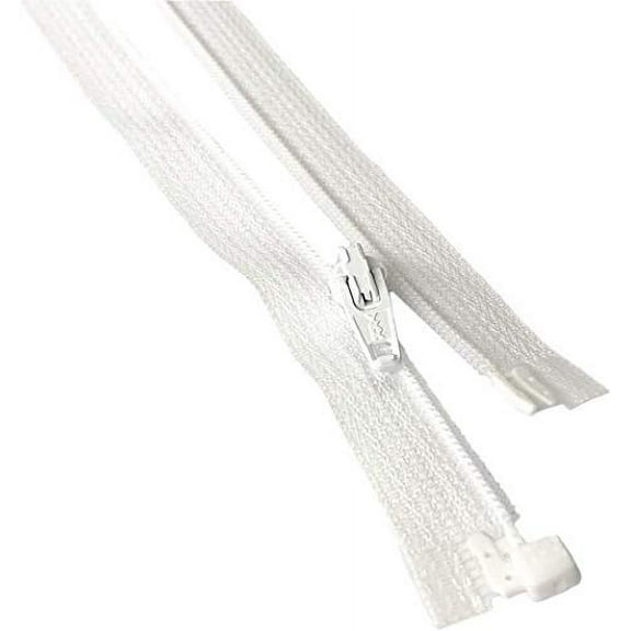 #3 Coil Separating White YKK Zippers for Sewing Craft & Apparel - Color White - Made in The United States (12 Zippers Per Pack) (36" Inches)