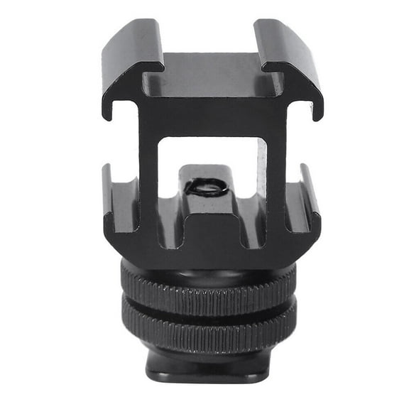 3 Cold Shoe Mount Adapter On-Camera Hot Shoe Bracket 3 Side Adapter for DSLR Camera for LED Video Light Microphone Monitor