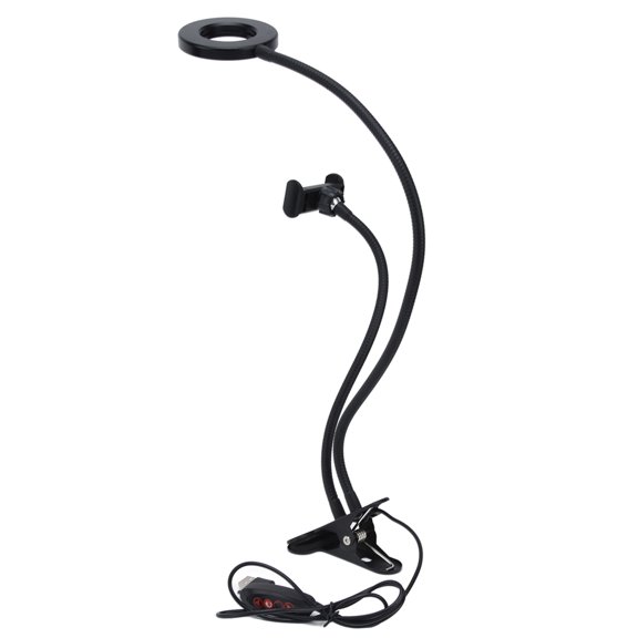 3-Color Adjustable Angle Live Lighting for Mobile Phones - Multifunctional USB-Powered Selfie Ring Light