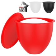 Tcwhniev 3-Pack Silicone Mixing Bowl Liners with Lids, Fits 5 Qt Tilt-Head Stand Mixers, Dough Proofing Accessories