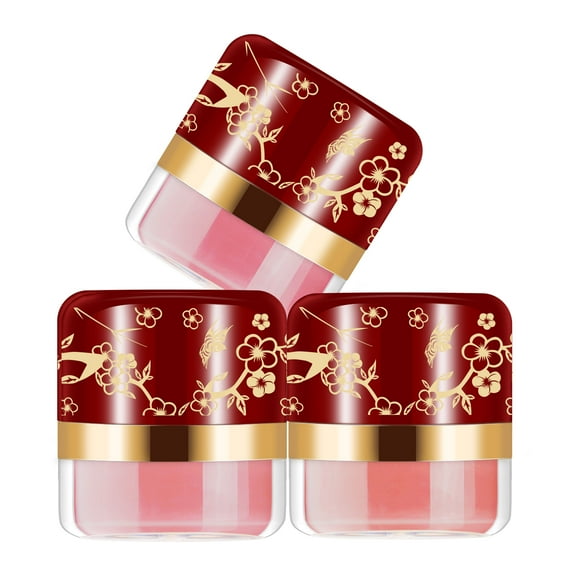 3-Color Blush Set - Long-Lasting, Fine Powder, Pearl Powder and Rose Oil Infused, Easy to Repair Makeup, Portable Mushroom Head Design - Peach, Coral, Autumn Berry