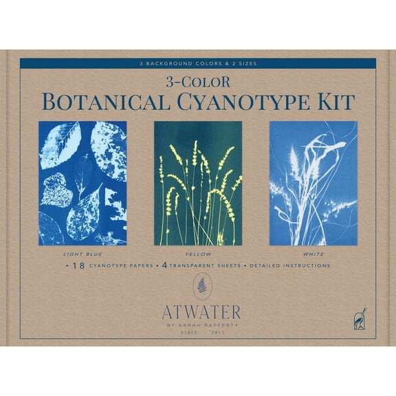 3-Color Botanical Cyanotype Kit: Beginner-Friendly Solar Printing Kit for DIY Nature Art, (Hardcover)