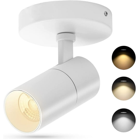 3-Color Dimmable LED Ceiling Spotlight Flush Mount Adjustable Directional Spot Lights Indoor Bright Accent Fixture for Living Room Bedroom - CRI90 36 Flicker Free 10W 1000lm White