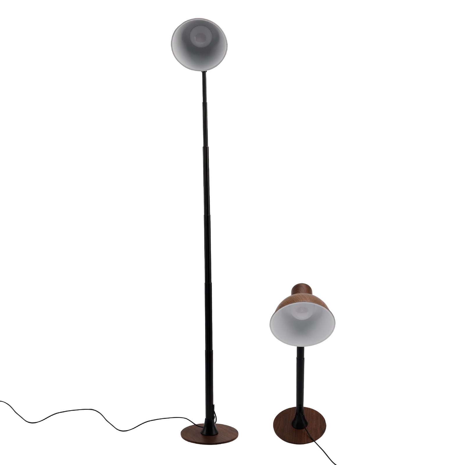 3-Color Dimmable LED Floor Lamp, Adjustable Standing Light for Living Room, Black Finish(Walnut)