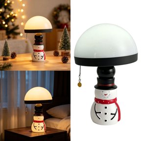 3 Color Dimmable LED Snowman Pull Chain Night Light USB Powered Xmas Desktop Lamp For Holiday Decor