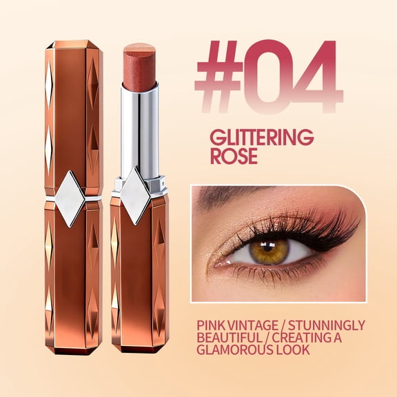 3-Color Eyeshadow Stick Creamy Formula with Glitter, Waterproof Smudge Proof Eye Makeup, Long Lasting Eyeshadow Pencil, Gradient Makeup Stick for Simple Application