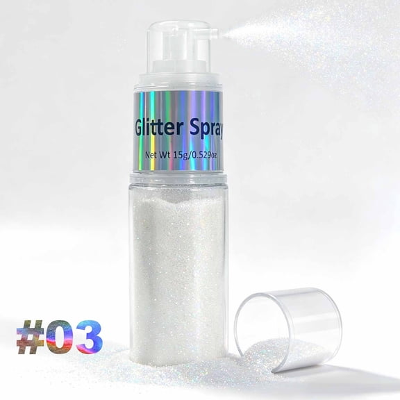 3 Color Glitter Highlighter Spray, Fine Shimmer Mist for Body Hair and Face, Stage Party Essential 15g