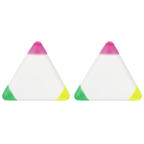 3-Color Highlighter Pen - Triple Tip Fluorescent Marker - Multi-Color Highlighter for Document Marking - 2-Pack