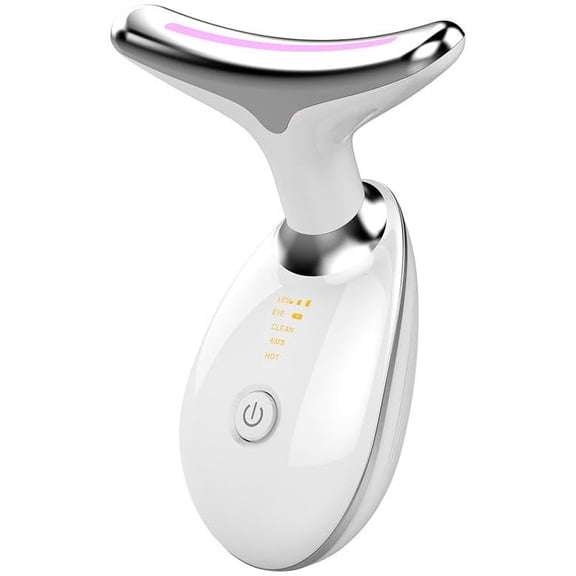 3-Color LED Facial Massager with Vibration & Heat, Rechargeable Skin Tightening Beauty Device for Deep Cleansing & Anti-Aging