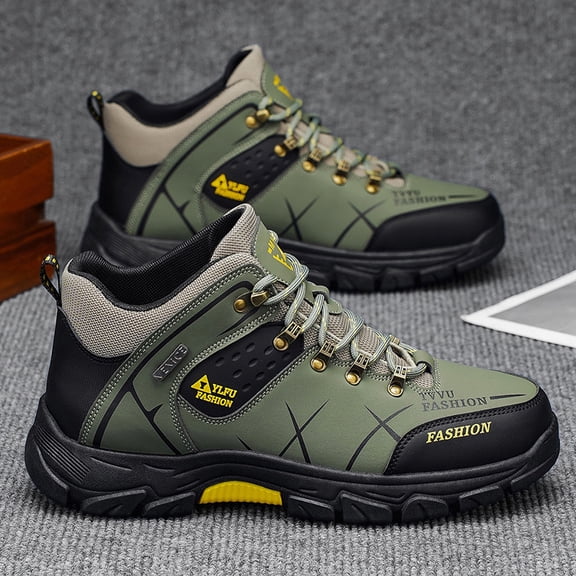 3-Color Men's Plus Size Platform Hiking Boots | Sporty, Outdoor Anti-Slip Grip, Outdoor Hiking Ankle Boots, Arch Support, British Style Casual Shoes, Suitable for All Seasons