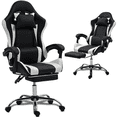 thumbnail image 1 of WENTUM Gaming Chair with Massage Lumbar Support Ergonomic Video Game Chair, Adjustable Headrest & Footrest, White, 1 of 8