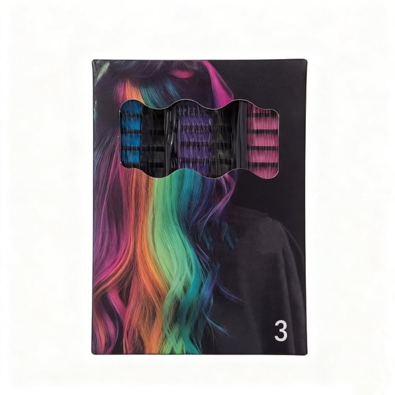 3 Color Temporary Hair Chalk Comb Set, Temporary Bright Hair Color Dye, Quick & Easy 1-Minute Hair Dye for Women Men, Non-Damaging Formula for Light/Dark Hair, Party Events & Daily Use