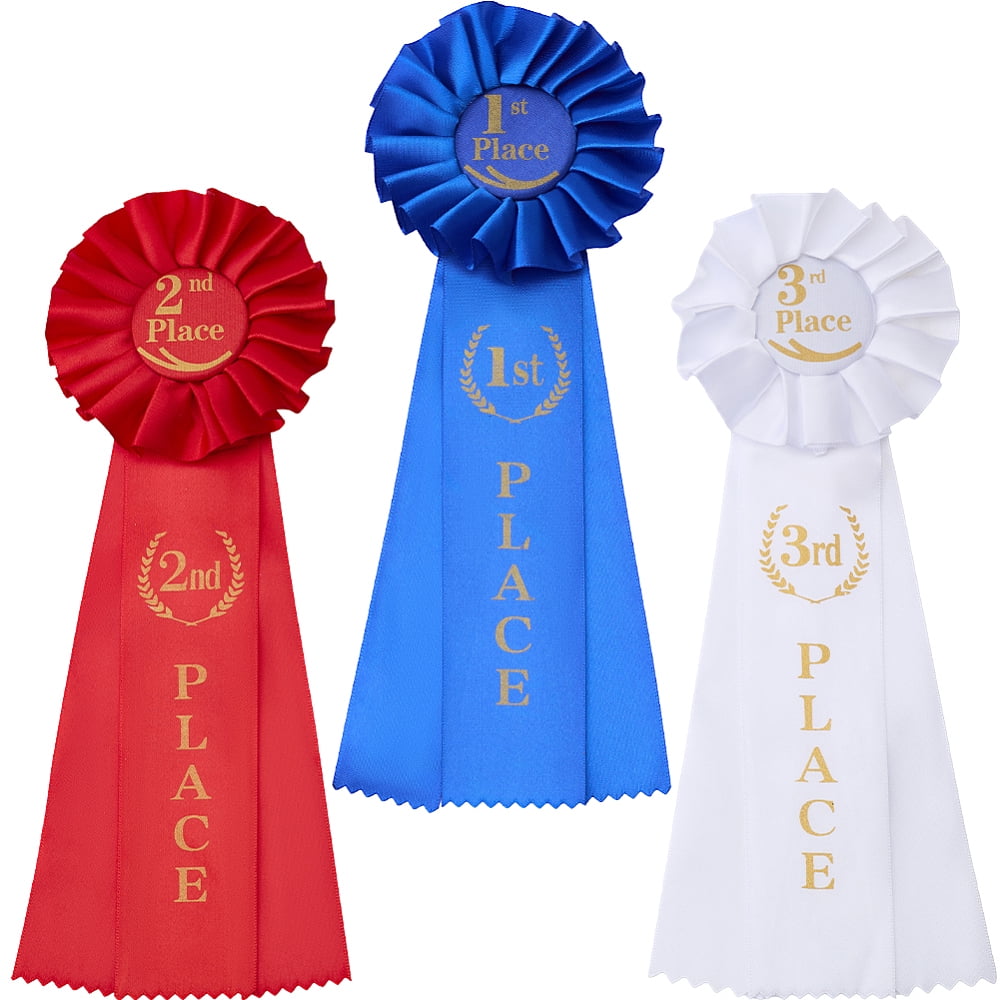 3 Colors 1st 2nd 3rd Award Ribbon Winner Victory Ribbons Blue Red White ...