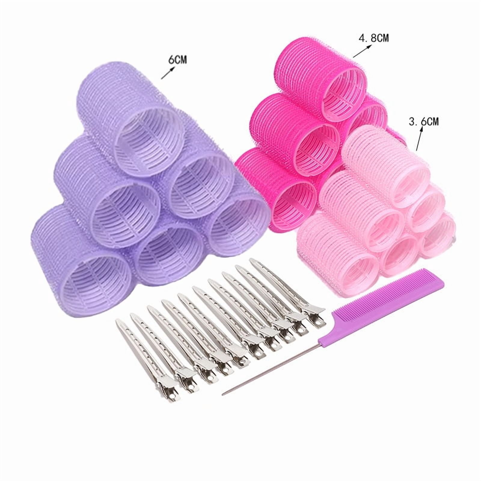 3-Colors 29-Piece 19-35 Piece Heatless Hair Rollers Set with Clips and ...