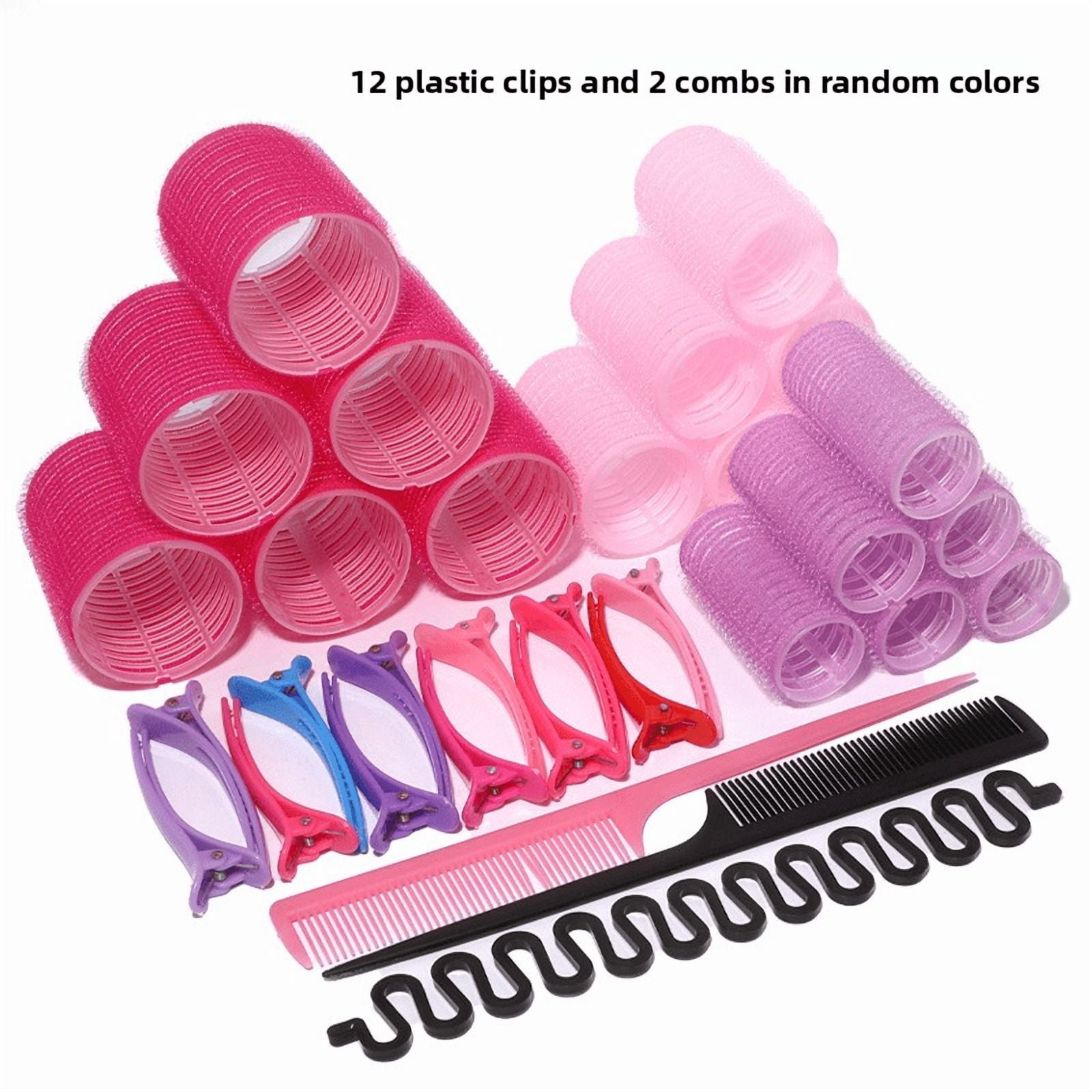 3-Colors 33-Piece 19-35 Piece Heatless Hair Rollers Set with Clips and ...