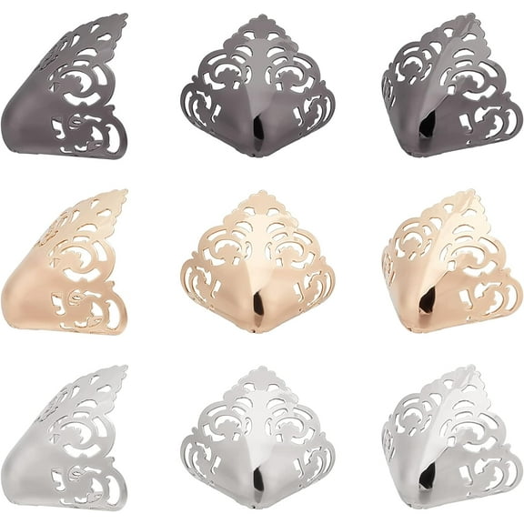 3 Colors 6PCS Metal Shoes Pointed Protector Hollow Flower High Heels Toe Cap Elegant High Heels Tip Cover Durable Shoes Tips Cap for Shoes Protection Repair Decoration
