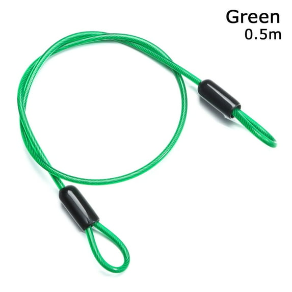 3 Colors MTB Bike Rope Security Safety Rope Anti-theft Ropes Steel Cable Lock Cycling Strong Wire Road Bike Lock Bicycle Lock Wire GREEN 0.5 METERS