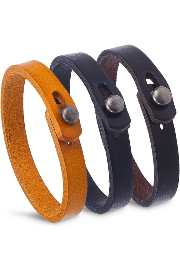 3 Colors Mens Genuine Leather Bracelet Retro Leather Cuff Bracelets Halloween Punk Rock Cuff Wristbands Arm Guard Ethnic Style Handmade Motorbike Bracelet for Christmas Cosplay