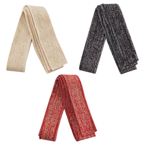 3 Colors Metallic Thread Knitted Hem Elastic Fiber Ribbing Fabric Elastic Band Knit Ribs for Welts Cuffs Neck Bands and Sewing Craft Project DIY Mixed Color
