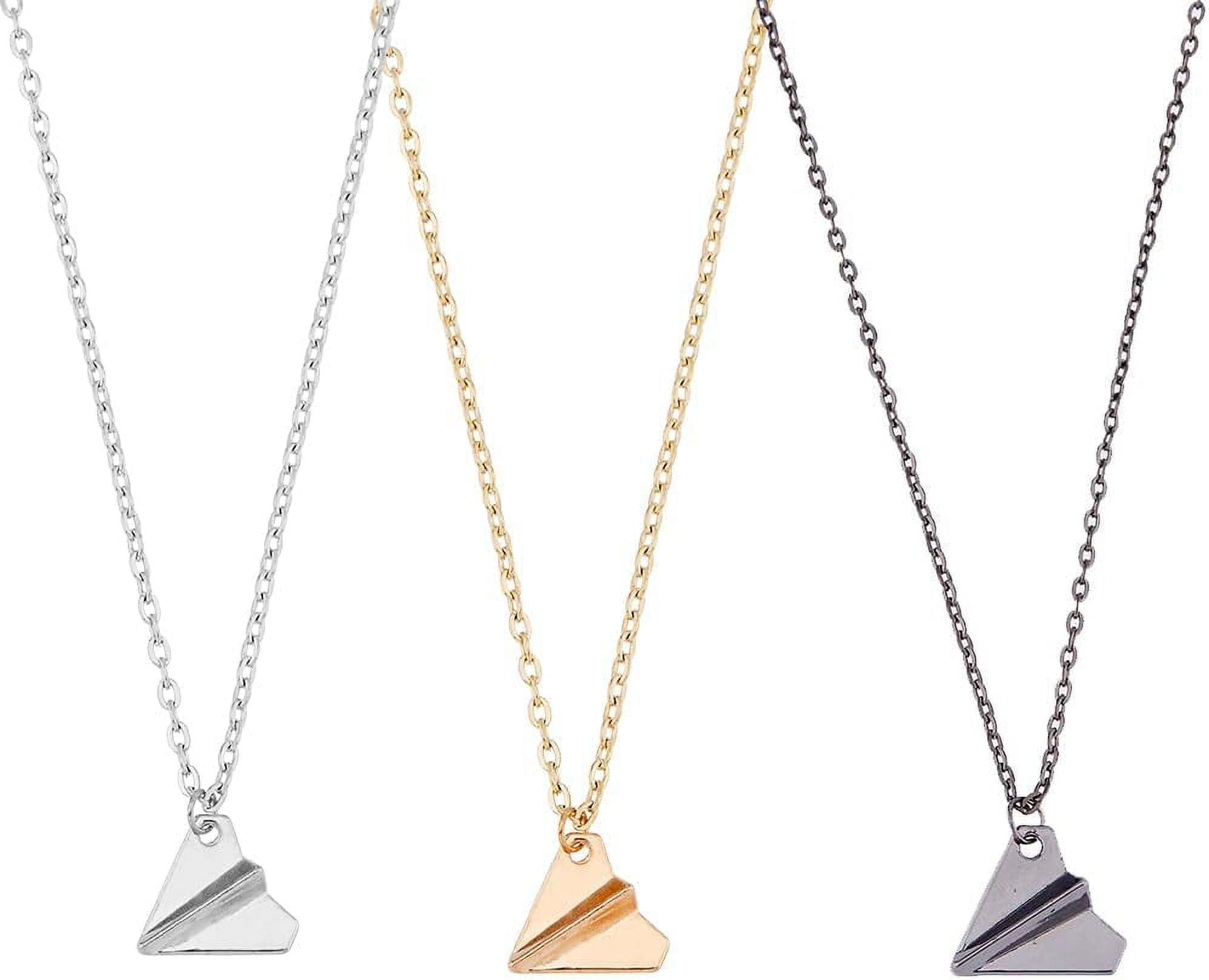Colors Paper AirPlane Necklaces Set Triangle Origami Aircraft