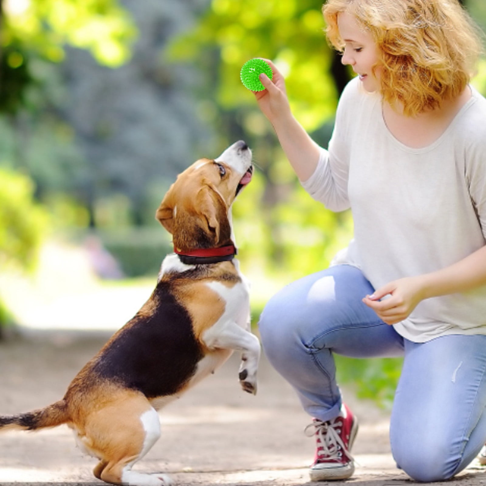 3 Colors Puppy Chew Toys For Teething Non Spikey Dog Balls For Medium