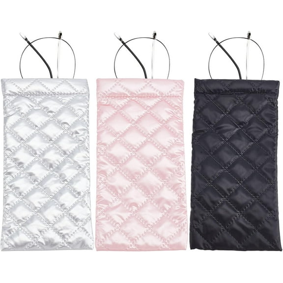 3 Colors Soft Glasses Case Eyeglasses Pouch Squeeze Top Glasses Bags Protector Portable Rectangle Rhombus Pattern PU Imitation Leather Women Sunglasses Sleeve Cell Phone DIY Mixed Color