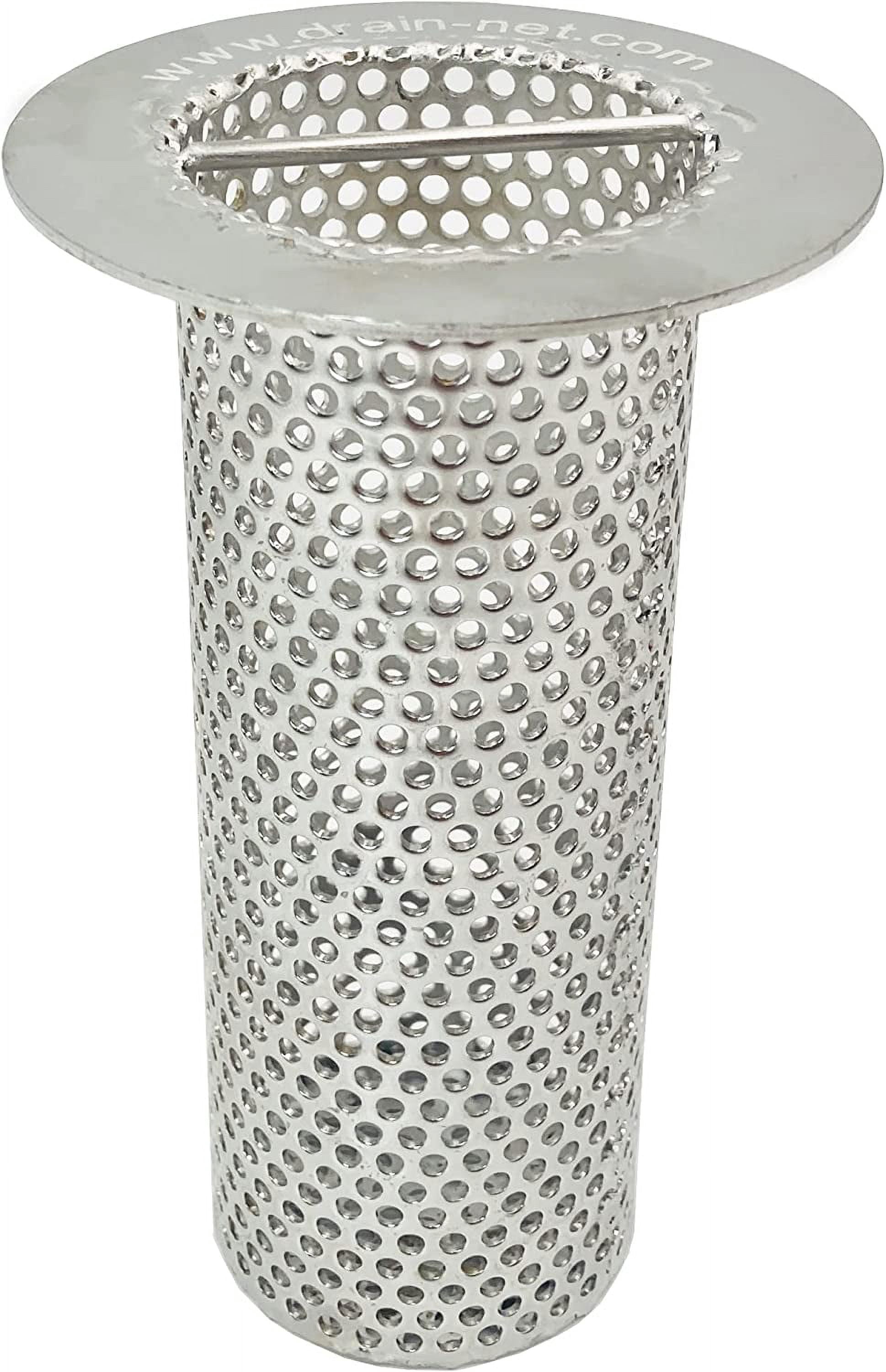 HOTYELL 4 Inch Commercial Floor Drain Strainer - 6 Inch High, Stainless Steel Basket With Handle