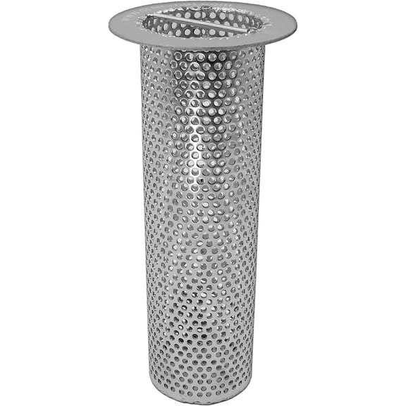 3" Commercial Floor Drain Strainer, 8" Tall, Perforated Stainless Steel