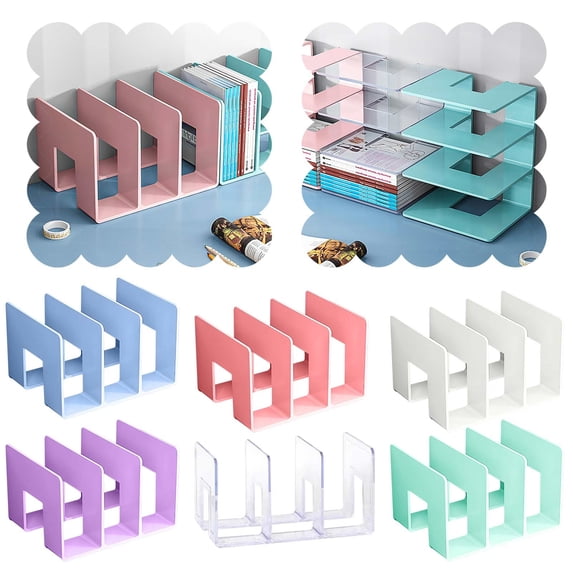 3 Compartment Acrylic Desk Organizer, Floating Document and Mail Sorter for Office and Home Use