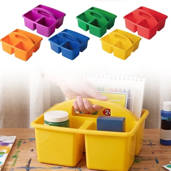 3Compartment Caddy Organizer Portable Divided Storage Tote With Integrated Handle For Craft Supply Art Tool Household Item HomeUse Organization 6Pcs