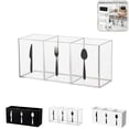 thumbnail image 1 of 3‑Compartment Kitchen Cutlery Organizer, Countertop Utensil Storage Holder for Forks Spoons Knives Flatware Clear, 1 of 7