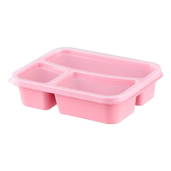 3 Compartment Lunch Box For Meal Prep, Microwave & Dishwasher Safe Bento Box, Clear Plastic Food Container With Lid, Portion Control