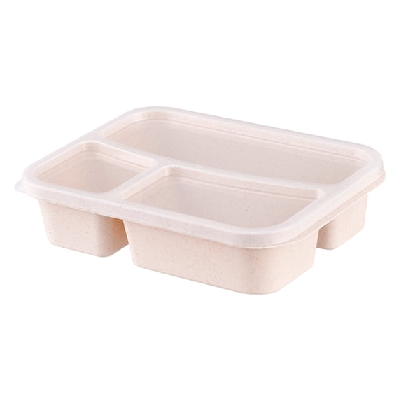 3 Compartment Lunch Box For Meal Prep, Microwave & Dishwasher Safe Bento Box, Clear Plastic Food Container With Lid, Portion Control