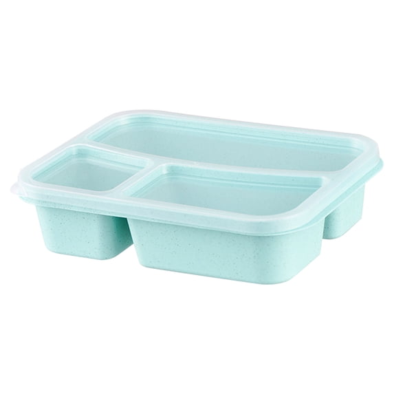 3 Compartment Lunch Box For Meal Prep, Microwave & Dishwasher Safe Bento Box, Clear Plastic Food Container With Lid, Portion Control