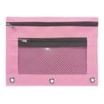 thumbnail image 1 of 3 Compartment Mesh Zipper Pencil Pouch, 10''x 7'' Transparent Lightweight Pen Storage Bag, 1 of 5