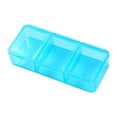 thumbnail image 1 of 3-Compartment Pill Organizer - Morning Noon Night Portable Pill Box, Transparent Plastic Dispensing Case for Daily Medication Storage （ Blue ）, 1 of 6