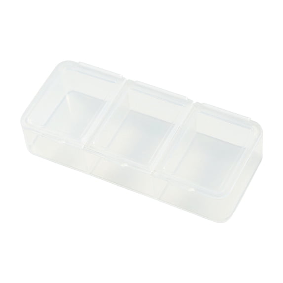 3-Compartment Pill Organizer - Morning Noon Night Portable Pill Box, Transparent Plastic Dispensing Case for Daily Medication Storage ( White )