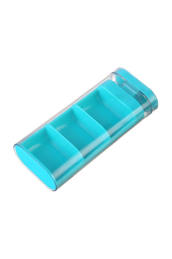 3-Compartment Pill Organizer - Portable Daily Medication Box with Slide-Out Trays & Clear Partitions - Travel Pill Case for Morning/Noon/Night (3.7x1.6in, Black)