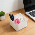thumbnail image 1 of 3-Compartment Caddy Organizer, Portable Desk Stationery Storage Bin, Stackable Craft Supply Holder with Handle, for Home Office Classroom(White), 1 of 4