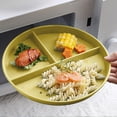 thumbnail image 1 of 3 Compartment Round Divided Tray, Meal Prep Dish, Microwave Dishwasher Safe, Reusable Plastic Tableware, 1 Count, 1 of 6