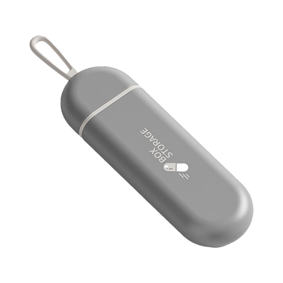 3-Compartment Slide-Out Pill Box, Small and Compact Daily Pill Organizer for Travel and On-the-Go Use ( Gray )