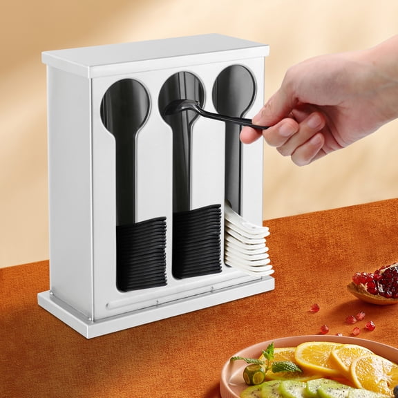 3 Compartment Stainless Steel Cutlery Organizer, Utensil Dispenser, Forks Spoons Dispenser